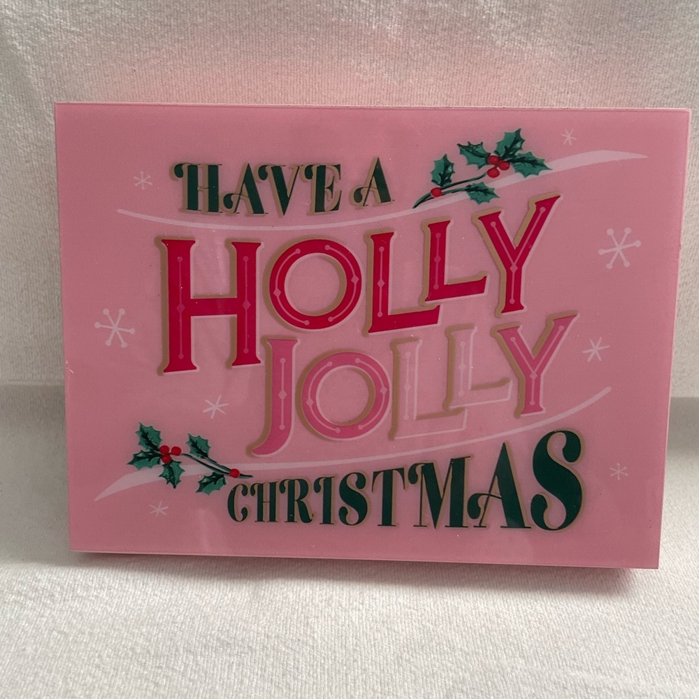 NWT Ashland Pink 'Holly Jolly Christmas' Holiday Sign